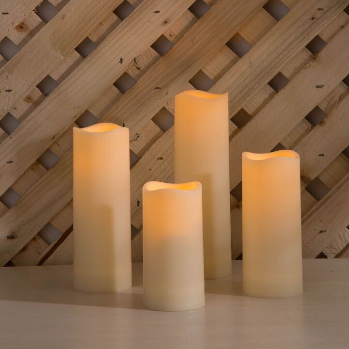 Sonora Slim Outdoor Flameless Resin Candles with Remote, Set of 4 | Lights.com