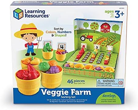 Learning Resources Veggie Farm Sorting Set, Food Sorting Game, 46 Pieces, Ages 3+ | Amazon (US)