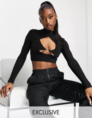 ASYOU layered cut out top in black | ASOS (Global)