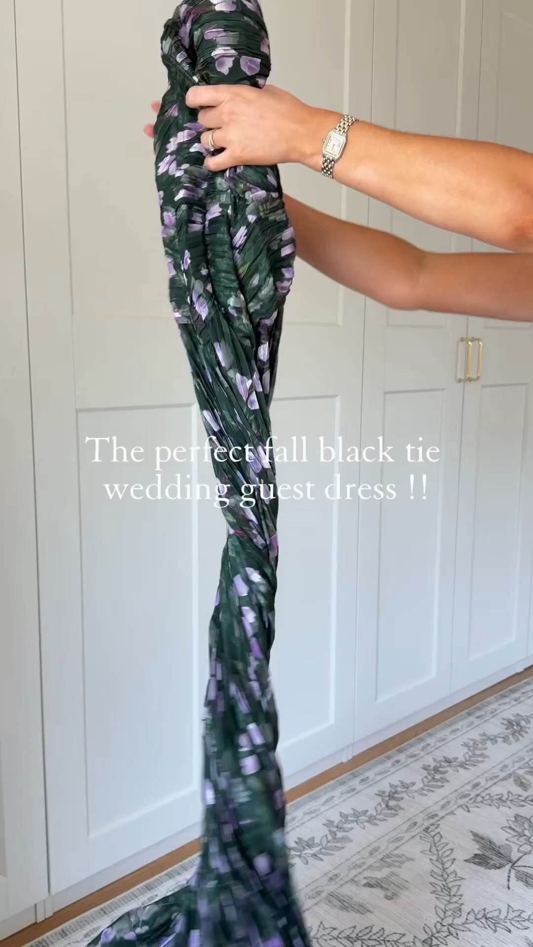 Fall black tie wedding guest look! Wearing a S in dress!