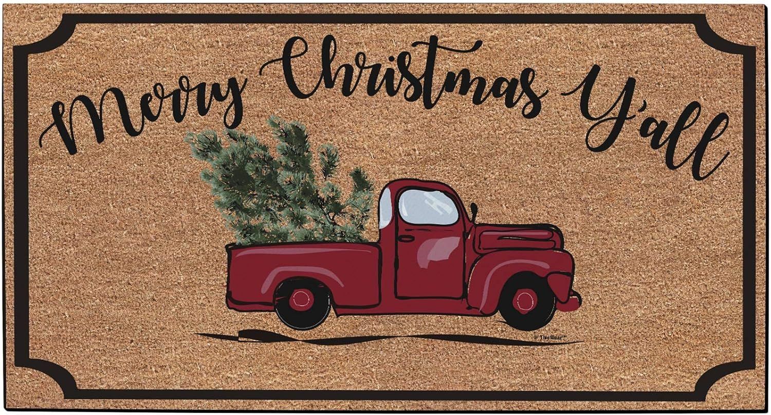 Christmas Decorations Merry Christmas Y'all Welcome Mat Decor for Christmas Party Doormat Multi | Amazon (US)