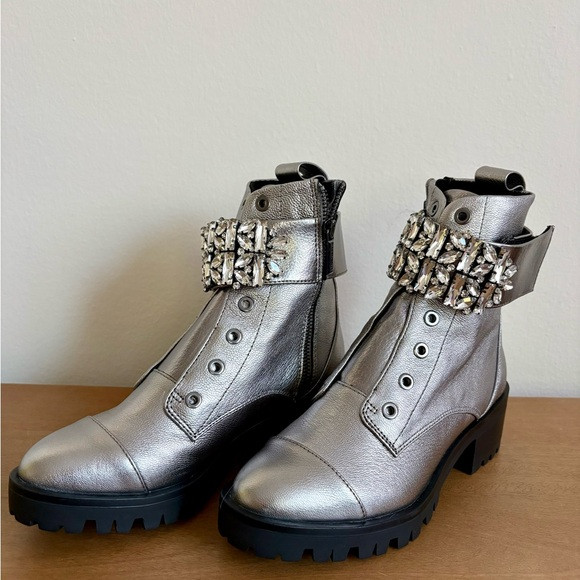 Karl Lagerfeld Paris Pippa Crystal Embellished Platform Boots | Poshmark