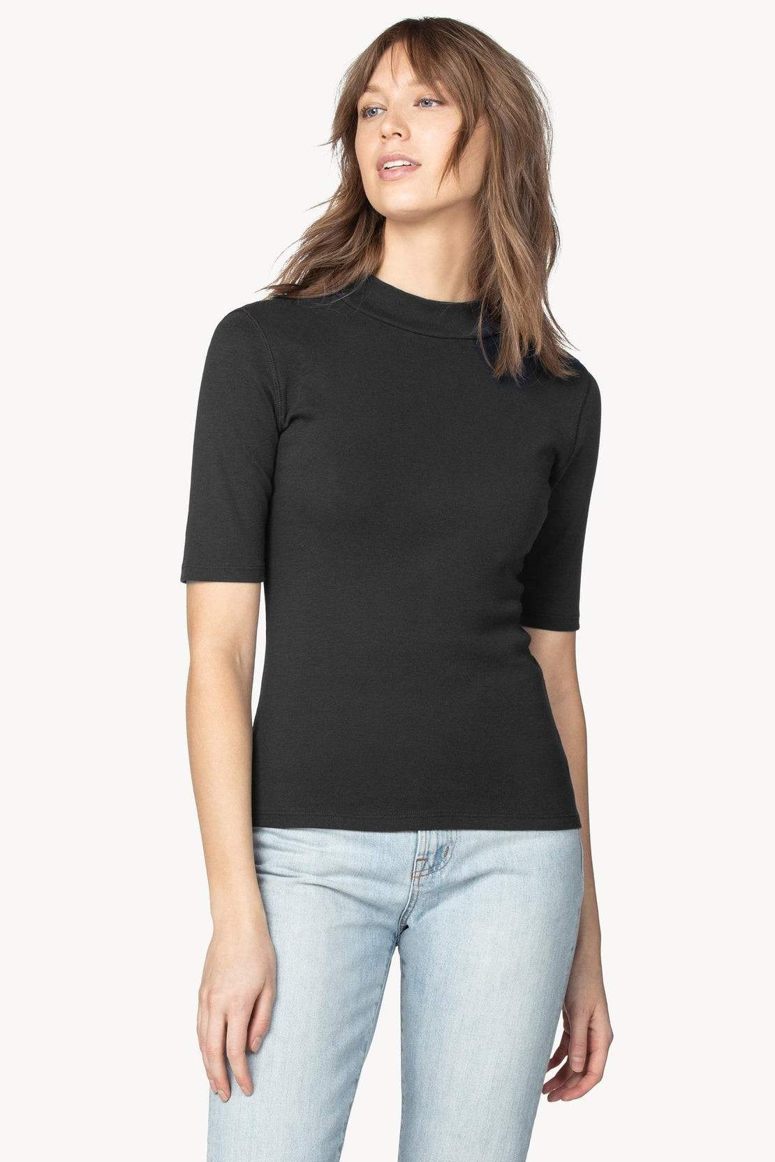 Elbow Sleeve Mock Neck | Lilla P