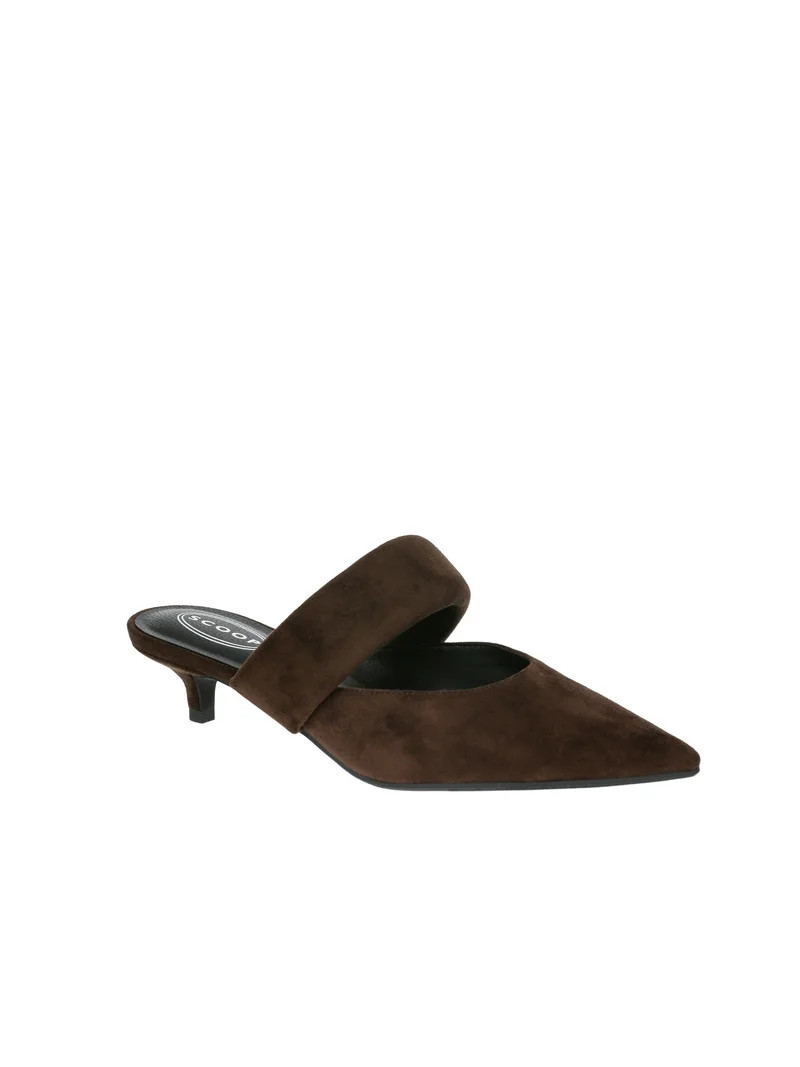 Scoop Women's Point Toe Kitten Heel Mules | Walmart (US)