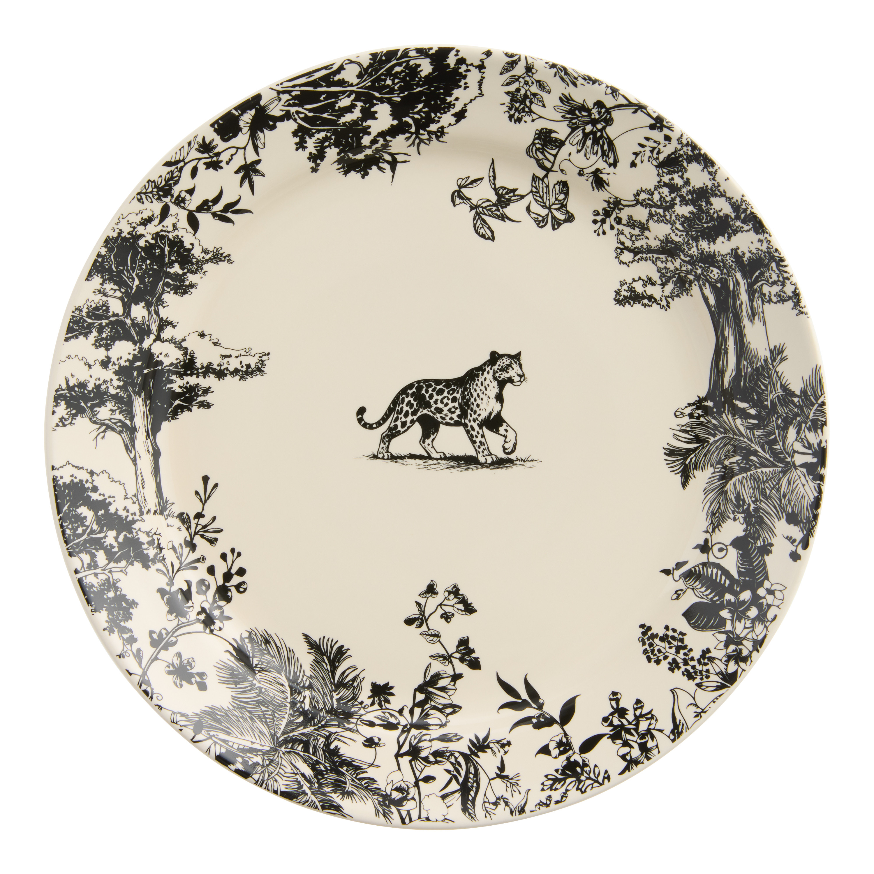 Black Art Deco Jungle Appetizer Plate | World Market
