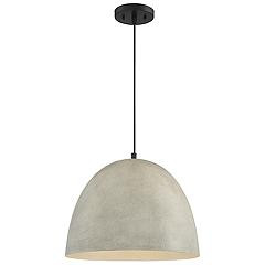Savoy House Meridian 16" Wide Concrete with Matte Black 1-Light Pendan | www.lampsplus.com | Lamps Plus