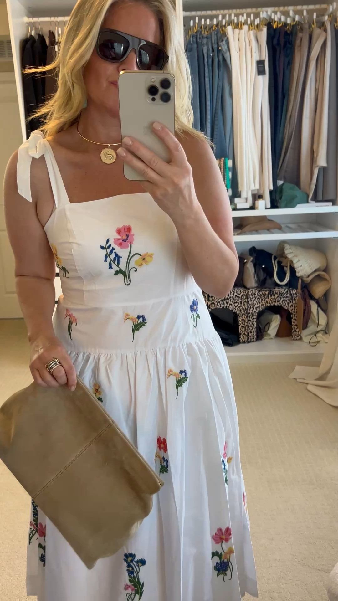 ✨Tap the bell, save and ❤️ for over 40 fashion, midlife style, midsize fashion and luxury looks for less. 

5 Summer Events to Wear This Dress

1. 🌸 Bridal Shower
    * Add nude block heels and delicate gold jewelry.
    * Feminine, elegant, and celebration-ready.
2. 🍾 Winery or Vineyard Lunch
    * Pair with woven sandals and oversized sunglasses.
    * Feels expensive without trying too hard.
3. 🌿 Garden Party
    * The floral embroidery is perfect for an outdoor setting.
    * Add a straw clutch and gold hoops.
4. 💍 Casual Summer Wedding
    * Especially for daytime, coastal, or outdoor weddings.
    * Swap the clutch for metallic sandals and a dressier bag.
5. ☀️ Vacation Dinner
    * Think Nantucket, Charleston, Manhattan Beach, or a resort dinner.
    * Add a lightweight cardigan for cooler evenings.

Bonus: Midlife-Friendly Reasons It Works

* Square neckline lifts the eye.
* Structured bodice creates shape without clinging.
* Defined waist gives balance.
* Full skirt skims the belly and hips.
* White base keeps it fresh and luxurious.

Wearing medium (size down if in between sizes.) 
👑"Helping you look good, feel good!" - Lindsey Denver

#LTKOver40 #LTKMidsize #LTKPlusSize