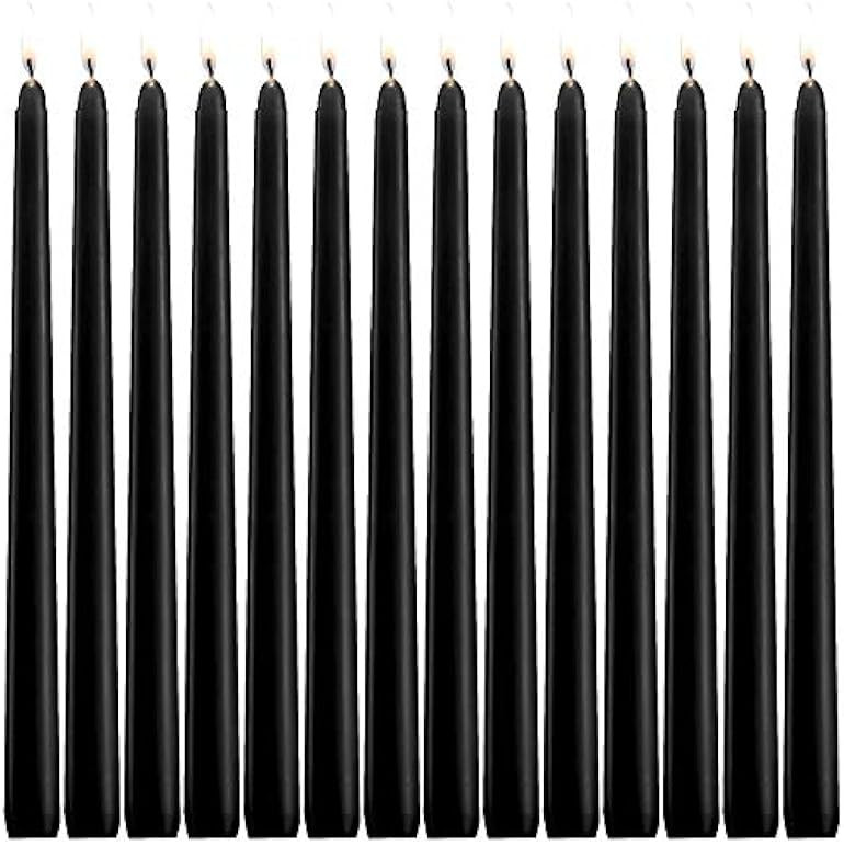 YIHANG Black Taper Candles - Set of 14 Dripless Candles - 10 inch Tall, 3/4 inch Thick - 7.5 Hour... | Amazon (US)