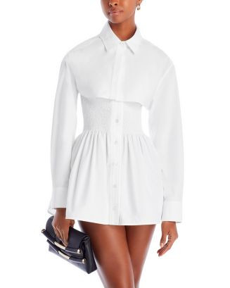 Cotton Smocked Mini Shirt Dress | Bloomingdale's (US)
