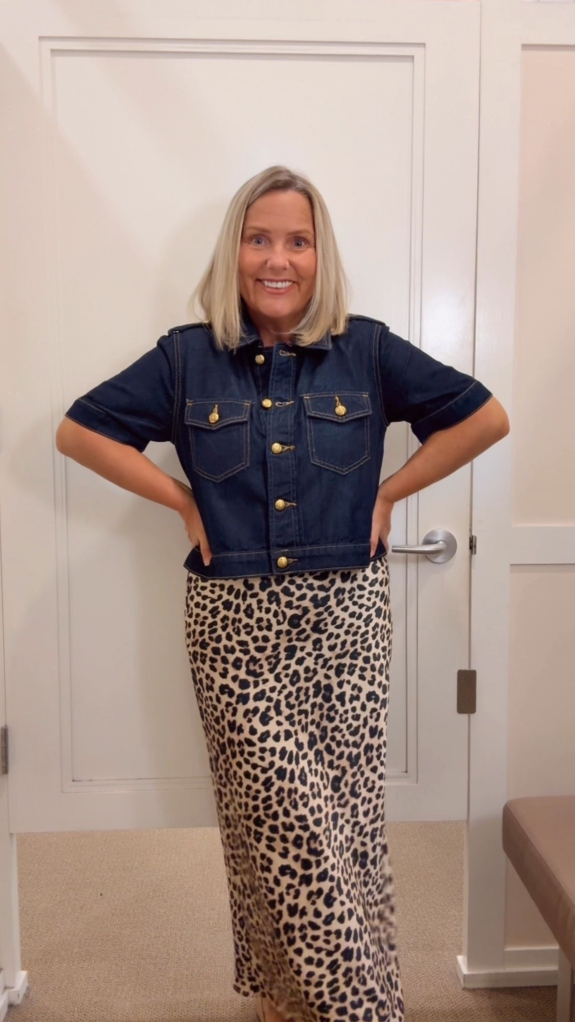 The cutest short sleeve denim jacket, leopard satin skirt and ballerina flats.



#LTKStyleTip #LTKFindsUnder100 #LTKOver40