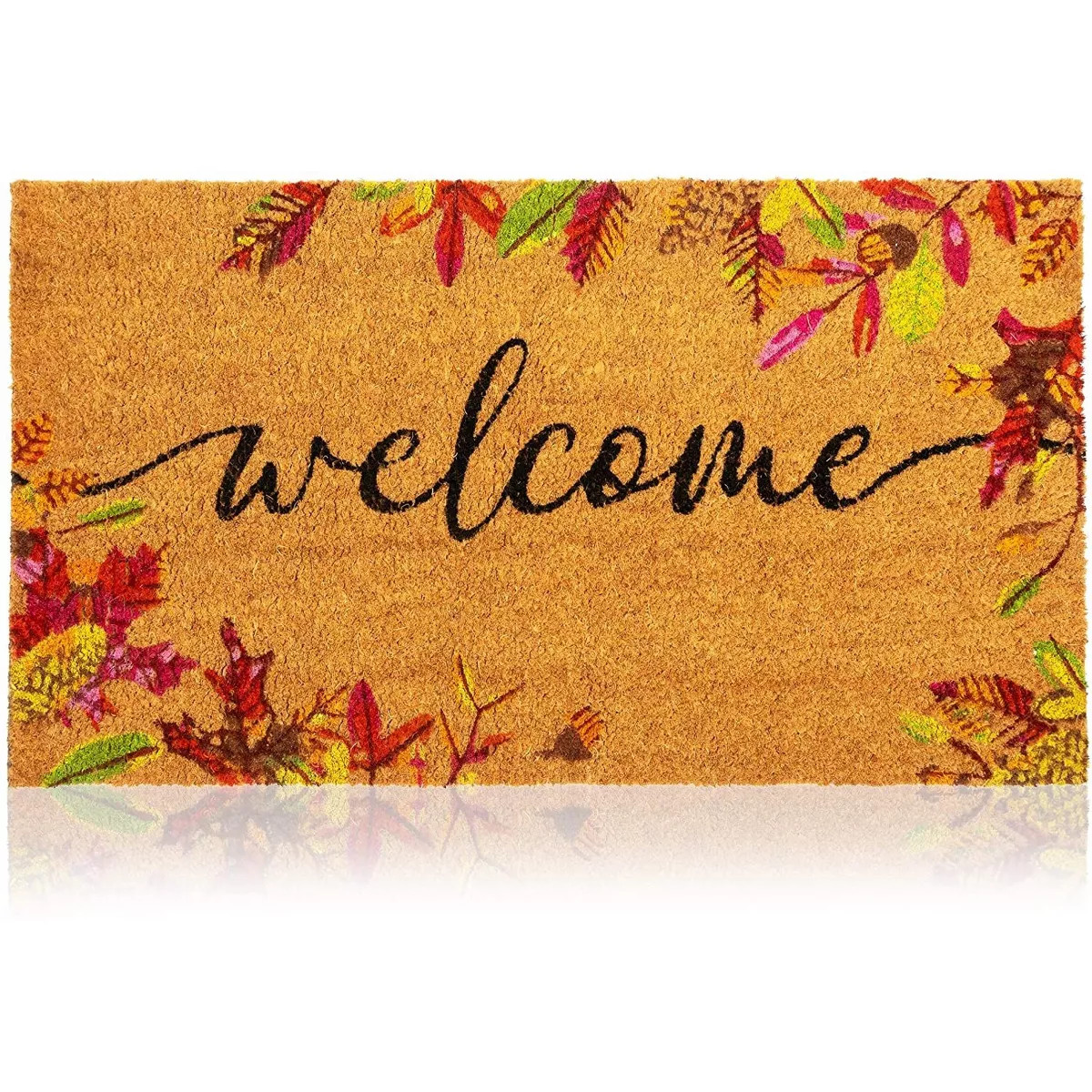 Juvale Natural Coir Welcome Door Mat, Autumn Leaves Fall Decor, 30x17 Inches | Target