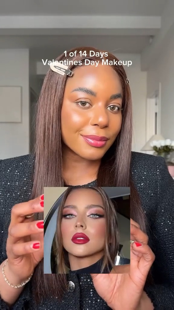 Day 1 of gorgeous Valentine’s Day makeup! Love the pink eyes paired with the statement red lip. Such a perfect, festive makeup look for Valentine’s Day, galentine’s day, or date night! .. For more links to nthe love knot slouchy bag, statement belts, apres ski outfit, cape coat, winter capsule wardrobe, alo softsculpt, valentines day outfit, hooded scarves, vacation outfits beach, date night outfits, follow me on LTK! ✨

#LTKselfcare #LTKBeauty #LTKgrwm