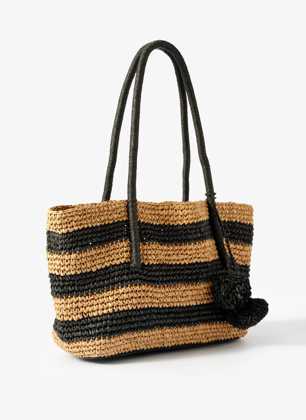 Blake Neutral Stripe Woven Tote Bag | Mint Velvet