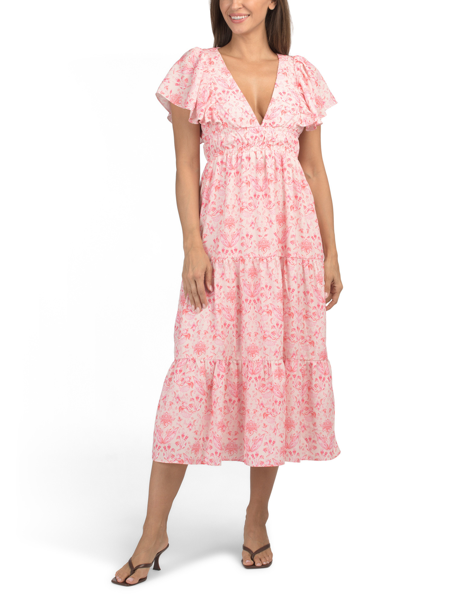 V-neck Cinched Waist Maxi Dress | Casual Dresses  | Marshalls | Marshalls