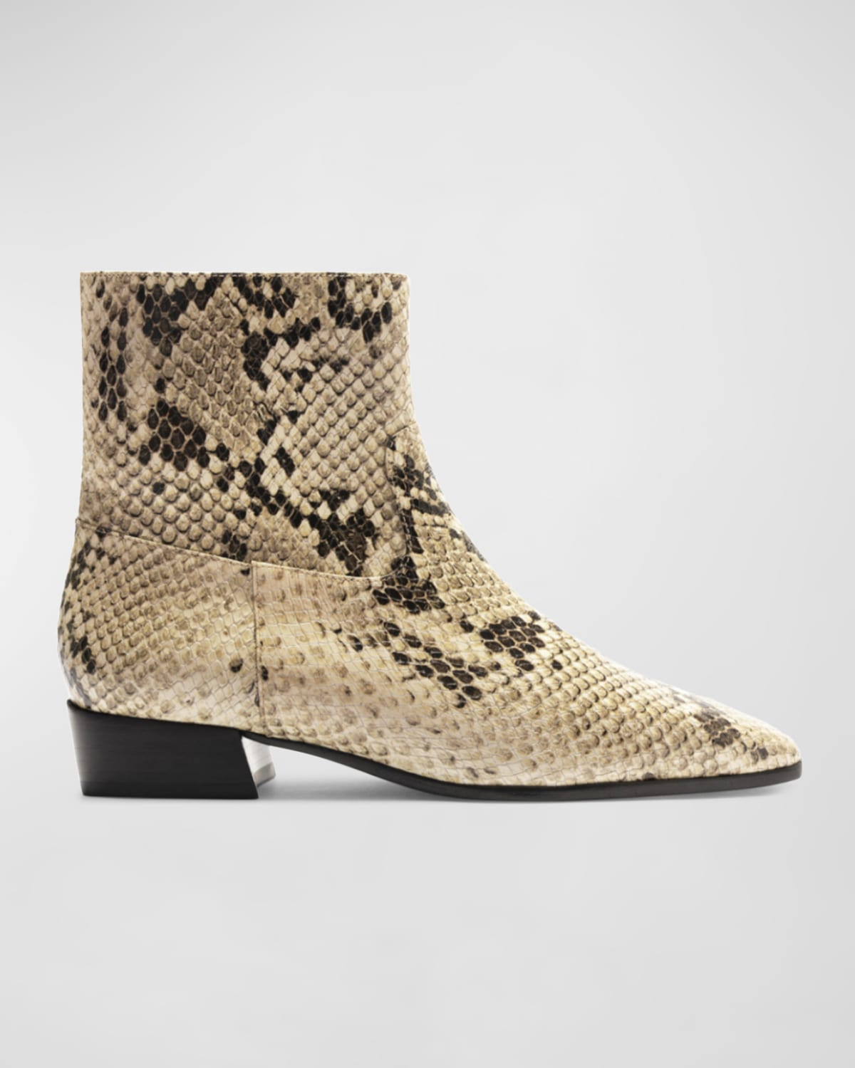 Helena Snake-Embossed Zip Ankle Booties | Neiman Marcus