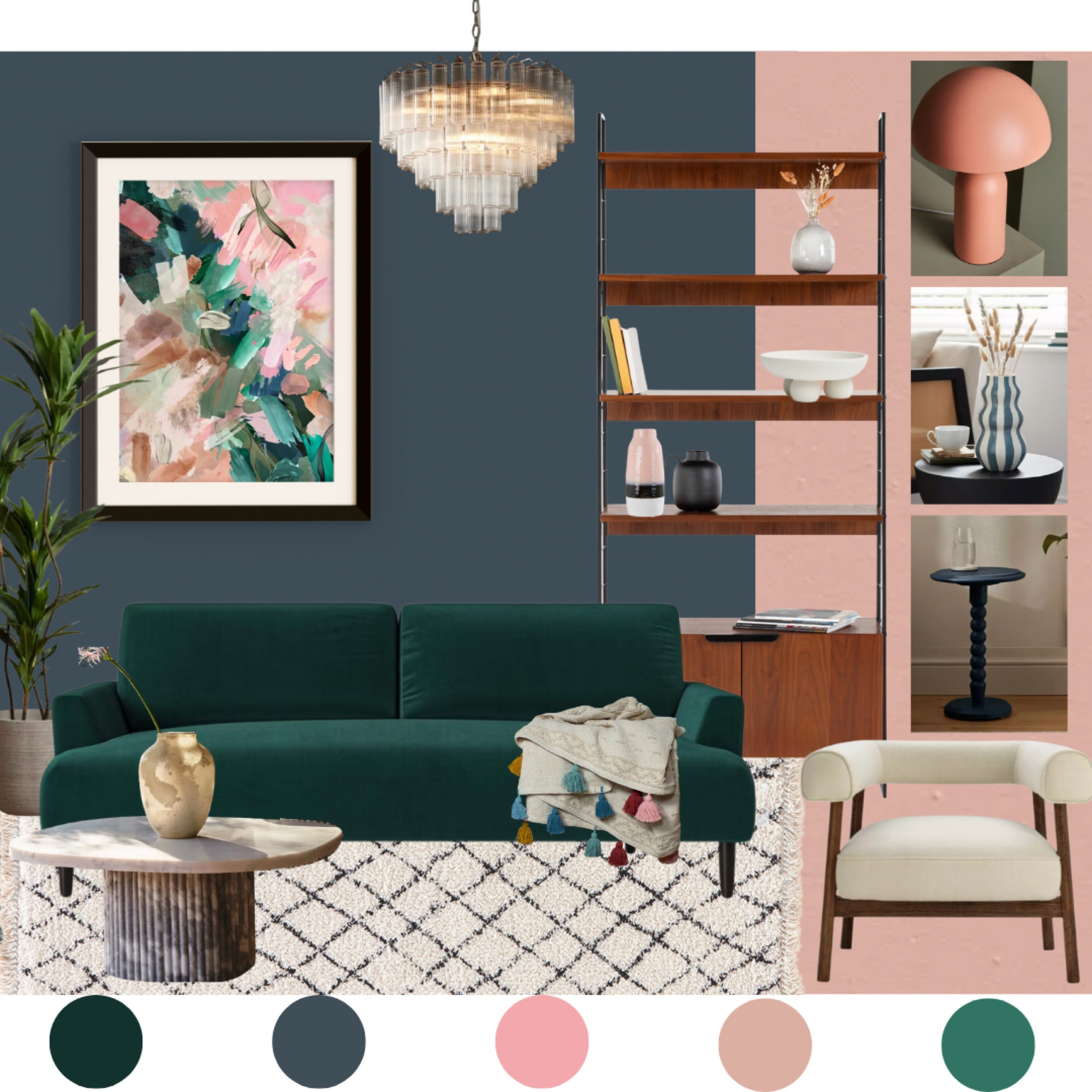 Shop my colourful blue and pink themed living room mood board. If you are after interior decor ideas, look no further…I have you covered. Paint colours used are hague blue farrow and ball and pink 13 lick. Wall art is called ‘Brush Strokes’ and is available at Haus of Deco online. Shop all products below. 

#LTKhome #LTKuk #LTKeurope