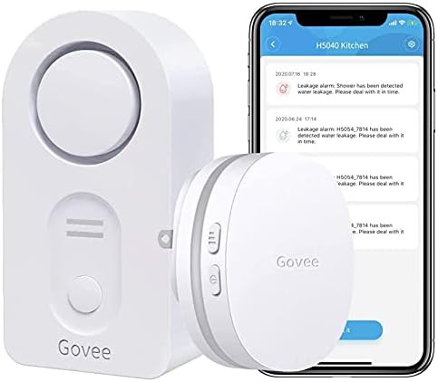 Govee WiFi Water Sensor, 100dB Adjustable Audio Alarm and Smart App Alerts, Leak and Drip Alert w... | Amazon (US)
