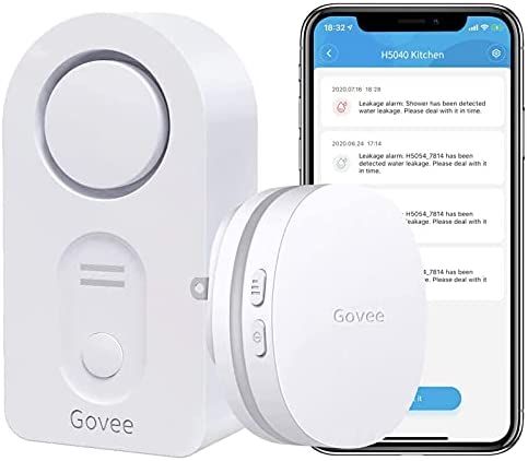 Govee WiFi Water Sensor, 100dB Adjustable Audio Alarm and Smart App Alerts, Leak and Drip Alert w... | Amazon (US)