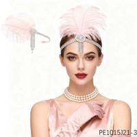 PESENAR's 1920s character costume pink 1920s bachelor party feather headwear headband Masquerade ball headwear | AliExpress (US)
