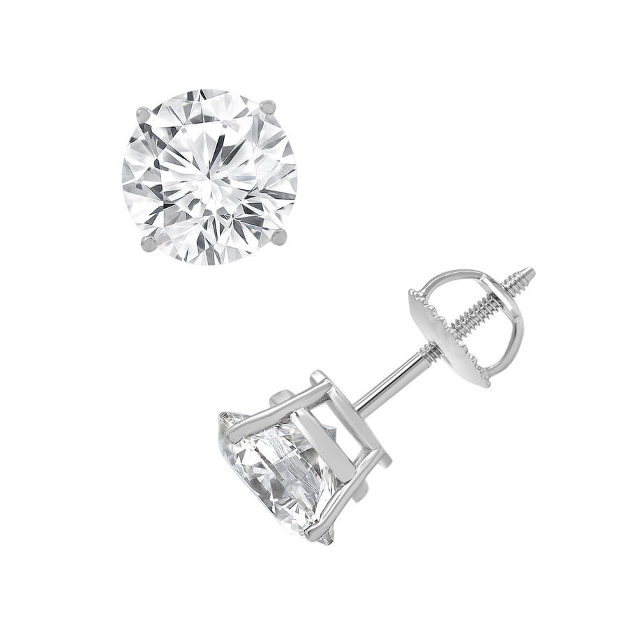 Brilliant Diamond 4.50 Carat Round Lab Grown Diamond Stud Earrings in 14K White Gold, F Color, VS Clarity, Gift Box Included | Jomashop.com & JomaDeals.com