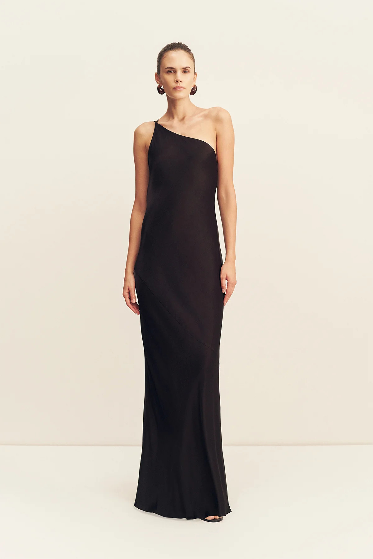 La Lune One Shoulder Cowl Back Maxi Dress | Black | Dresses | Shona Joy | Shona Joy