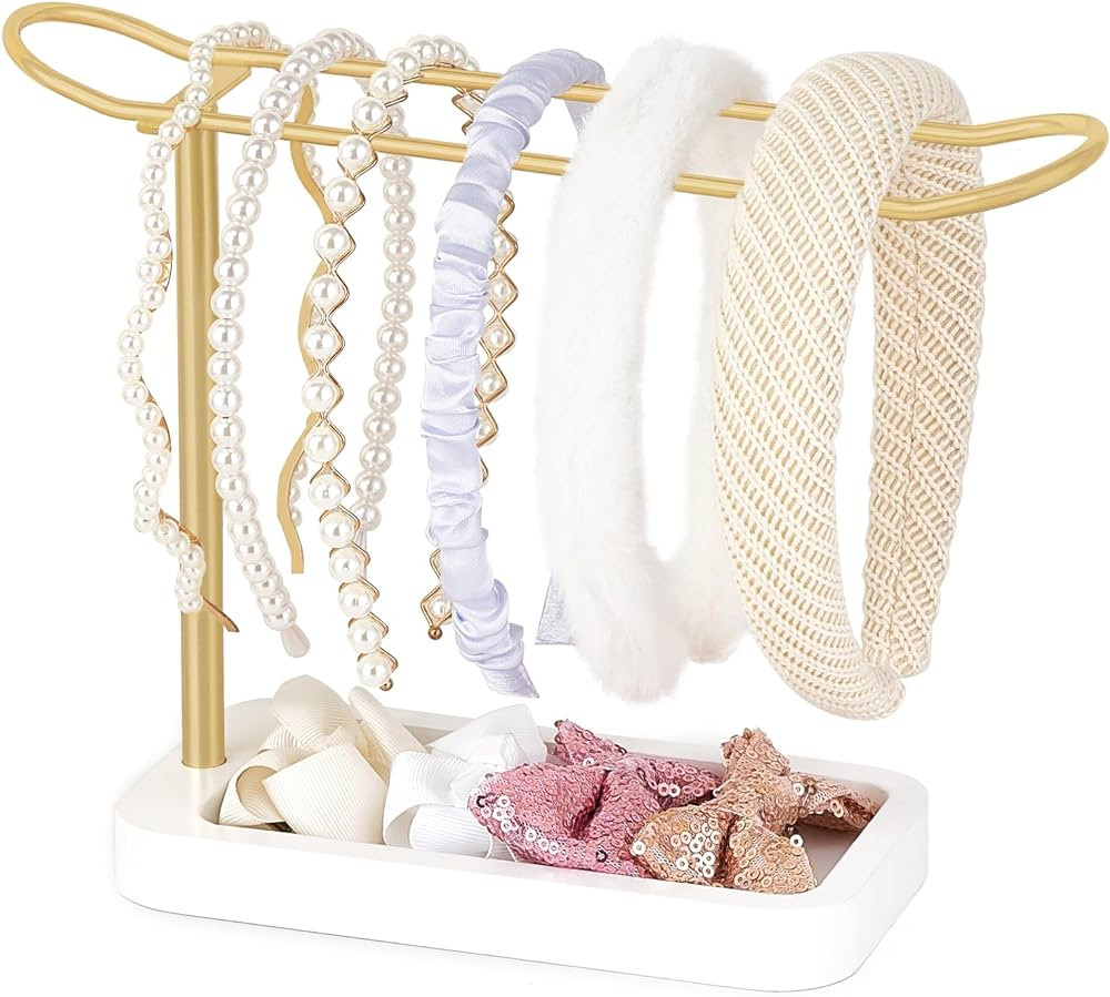 Mkono Headband Holder Metal Headband Organizer Gold Headband Stand Hair Accessories Organizer for... | Amazon (US)