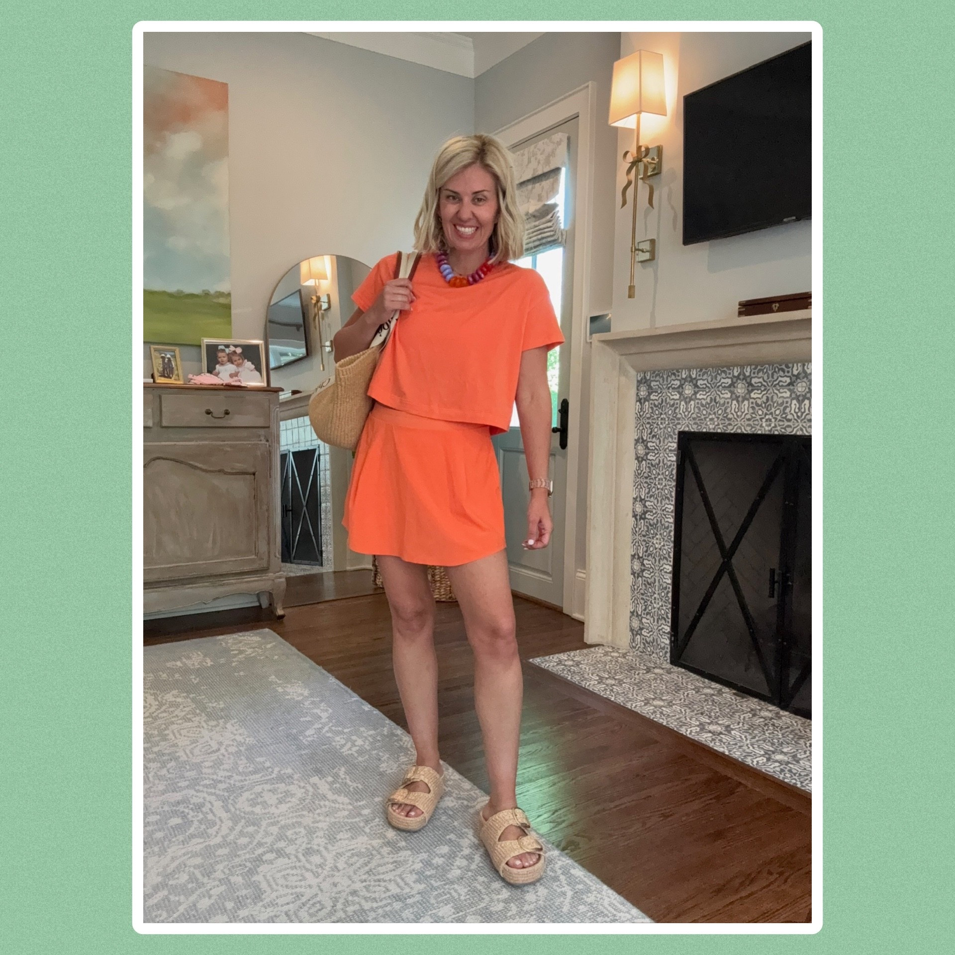 Style tip…athleisure is not just for athletics or just leisure! We are styling this set with a fun necklace & cute sandal. This skirt has the perfect amount of compression & such a flattering look! 
Pleated Skort - small
Cropped Tee- small
*Use code Catherinexspanx for 15% off + free shipping on 1st order ￼

#LTKmorningroutine #LTKfitnessgoals #LTKmomlife