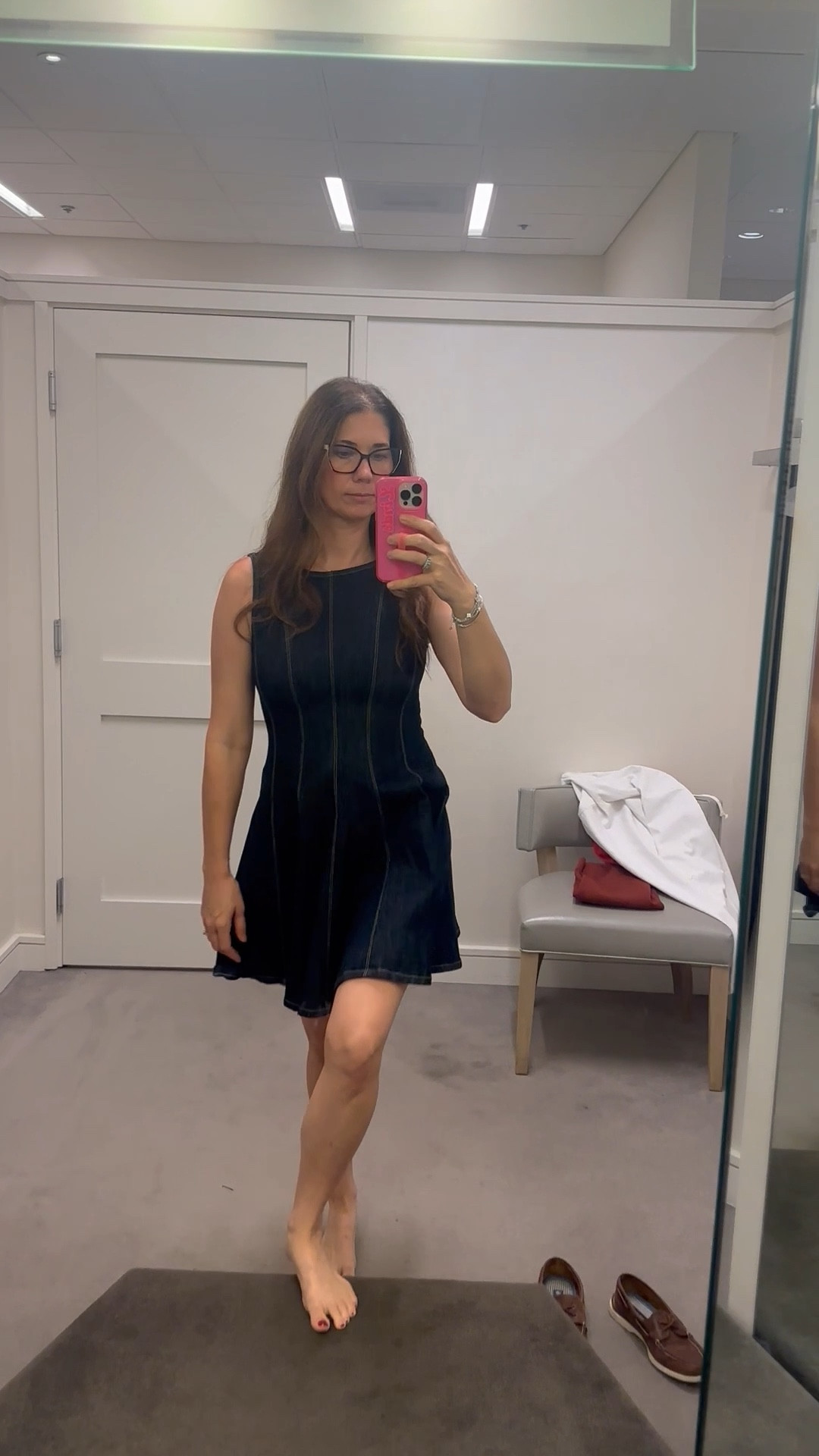 LOVE this Steve Madden dress!  Perfect stretch denim that snatches everything and love the  stitch detailing. 5’11” for reference on length

#LTKOver40 #LTKStyleTip #LTKWorkwear