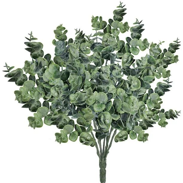 Coolmade Pack of 4 Faux Eucalyptus Leaves Spray Artificial Greenery Stems Fake Silver Dollar Euca... | Walmart (US)