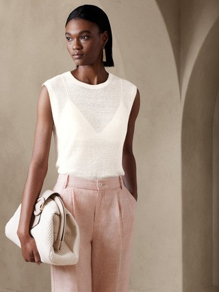 Eliza Linen-Blend Muscle Tank | Banana Republic (US)