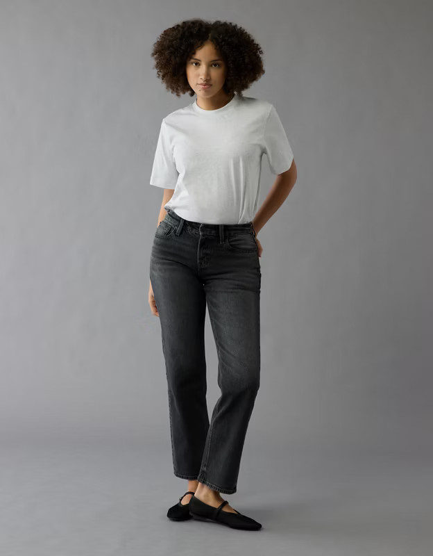 AE Stretch Curvy Straight Jean | American Eagle Outfitters (US & CA)