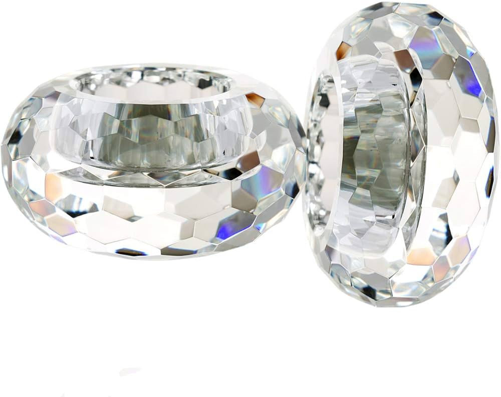 Crystal Tealight Candle Holders, Handmade Cut Crystal Candle Holder Banquet Decorations for Home ... | Amazon (US)