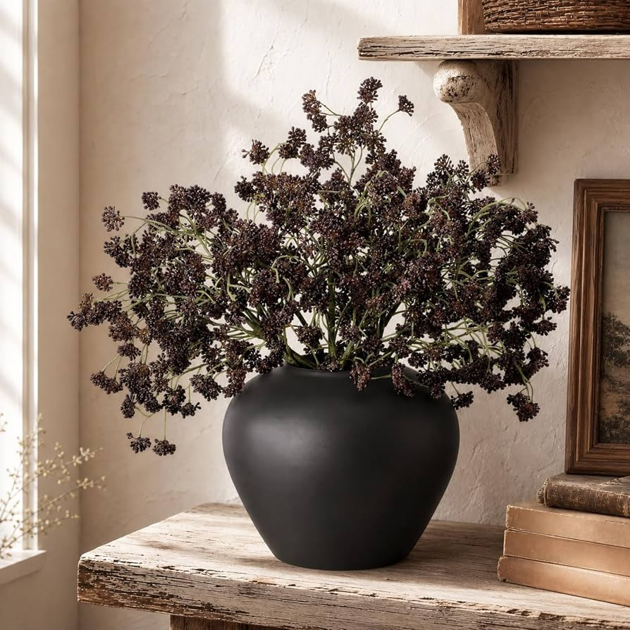 Thiccywoov Fall Faux Berry Stems, 6 Pcs, Plum, 16 Inch | Amazon (US)