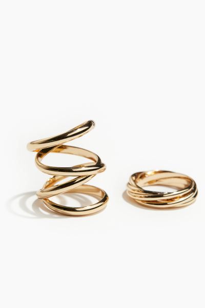2-pack Rings - Gold-colored - Ladies | H&M US | H&M (US + CA)