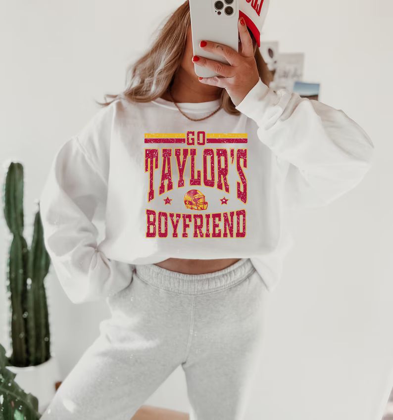 Go Taylors Boyfriend Sweatshirt, Taylor Swift Travis Kelce Football Shirt, Swiftie Chiefs Era Swe... | Etsy (US)