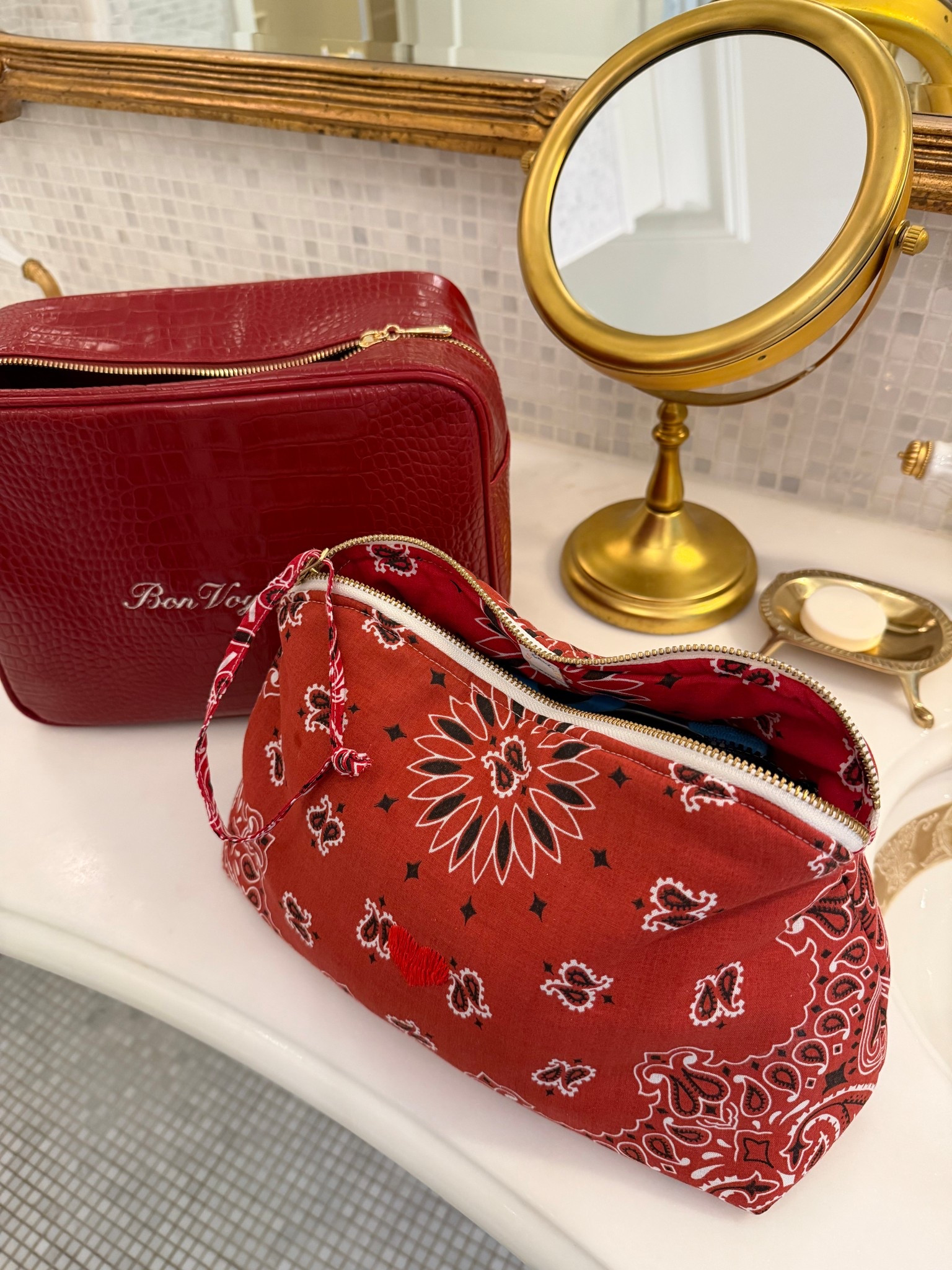 Our toiletry bags ❤️