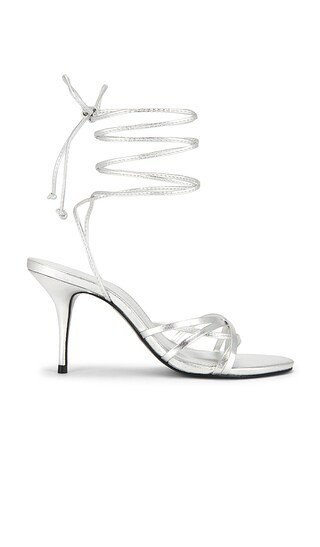 BLACK SUEDE STUDIO Tally 80 Sandal in Metallic Silver, grey. - size 38.5 | Revolve Clothing (Global)