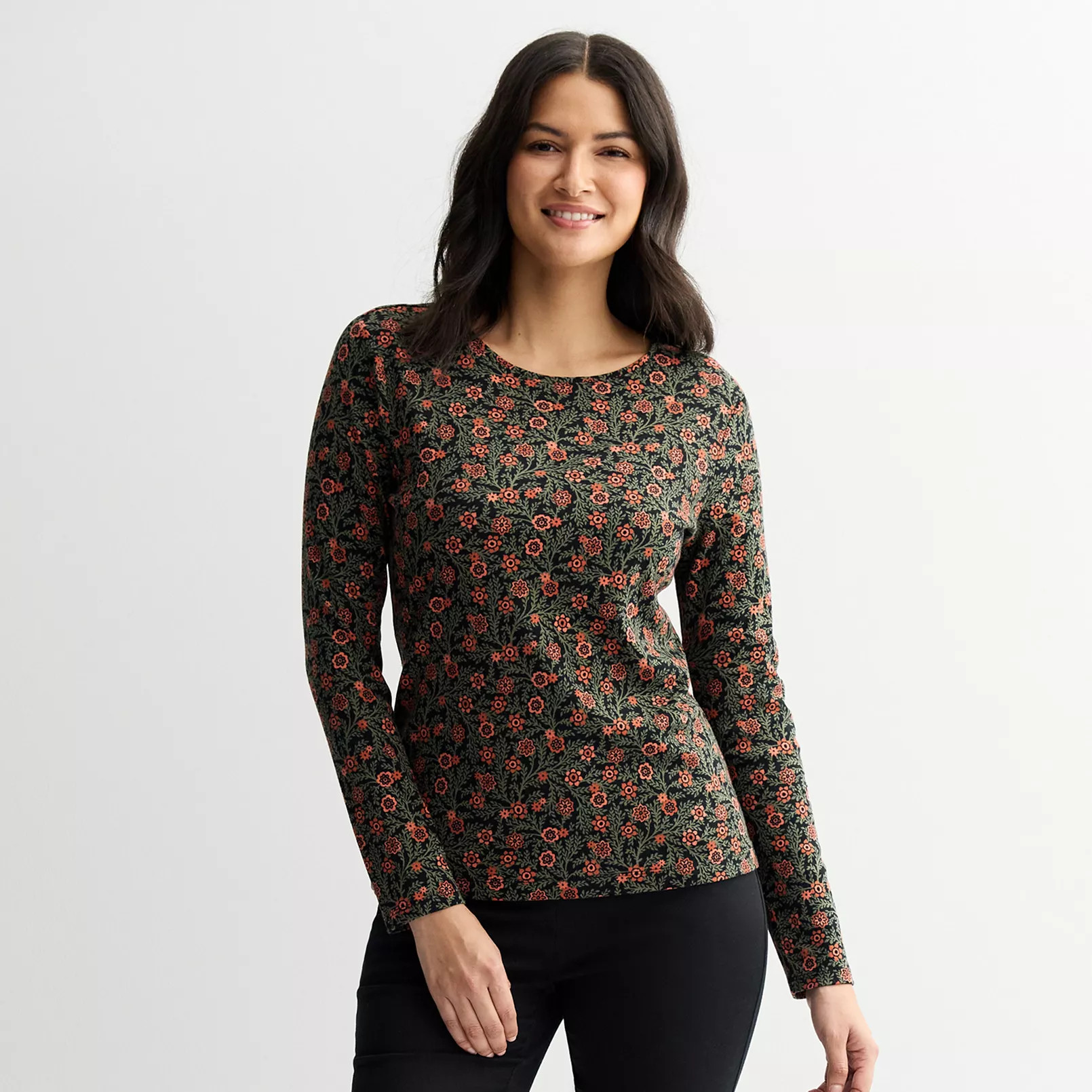 Women's Croft & Barrow® Essential Long-Sleeve Crewneck Tee | Kohl's
