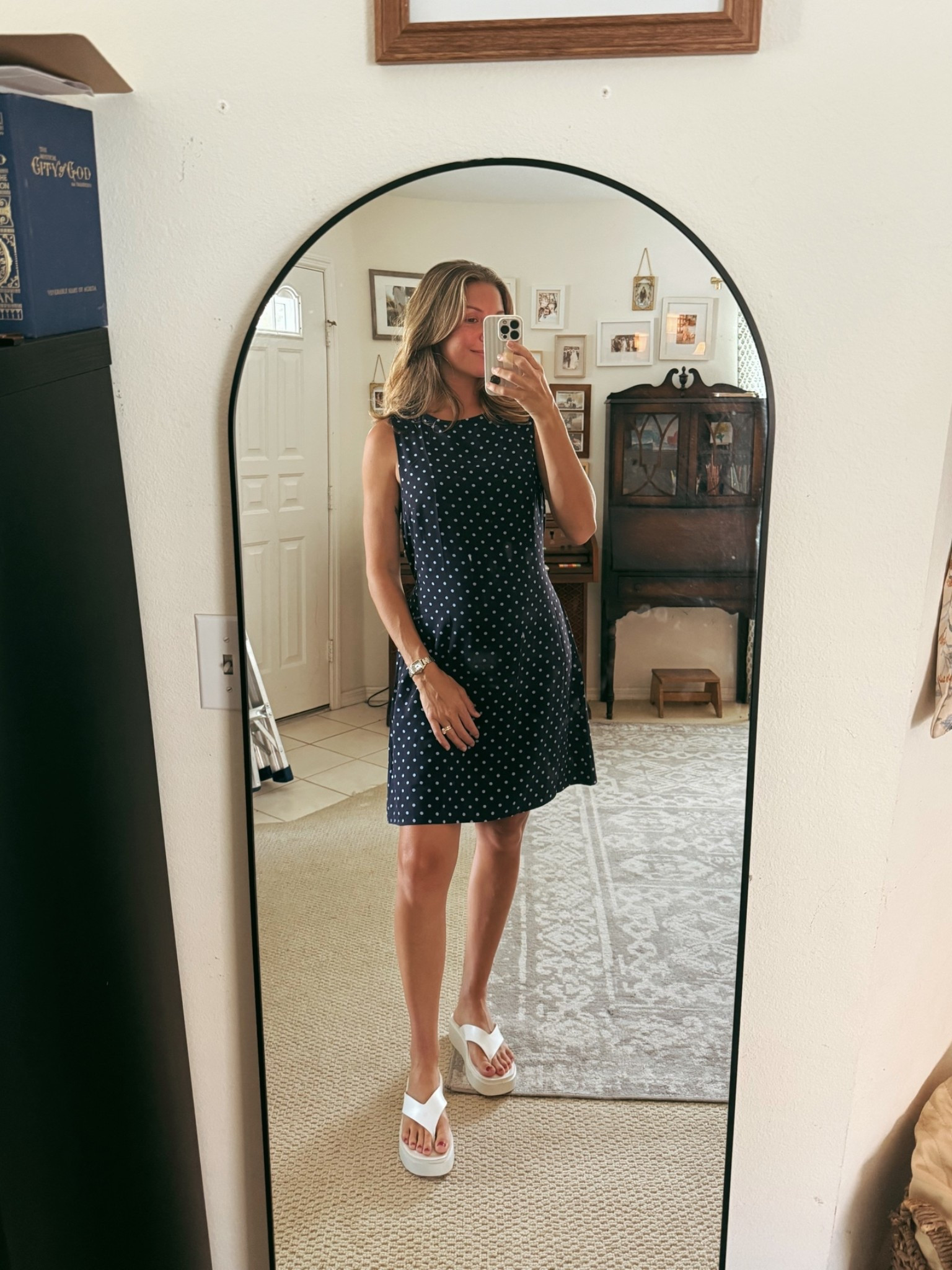 Bump friendly OOTD ft. the cutest polka mini dress and fave platform sandal. Wearing a Tall S and I’m 5’6!

#LTKmomlife #LTKootd #LTKBump