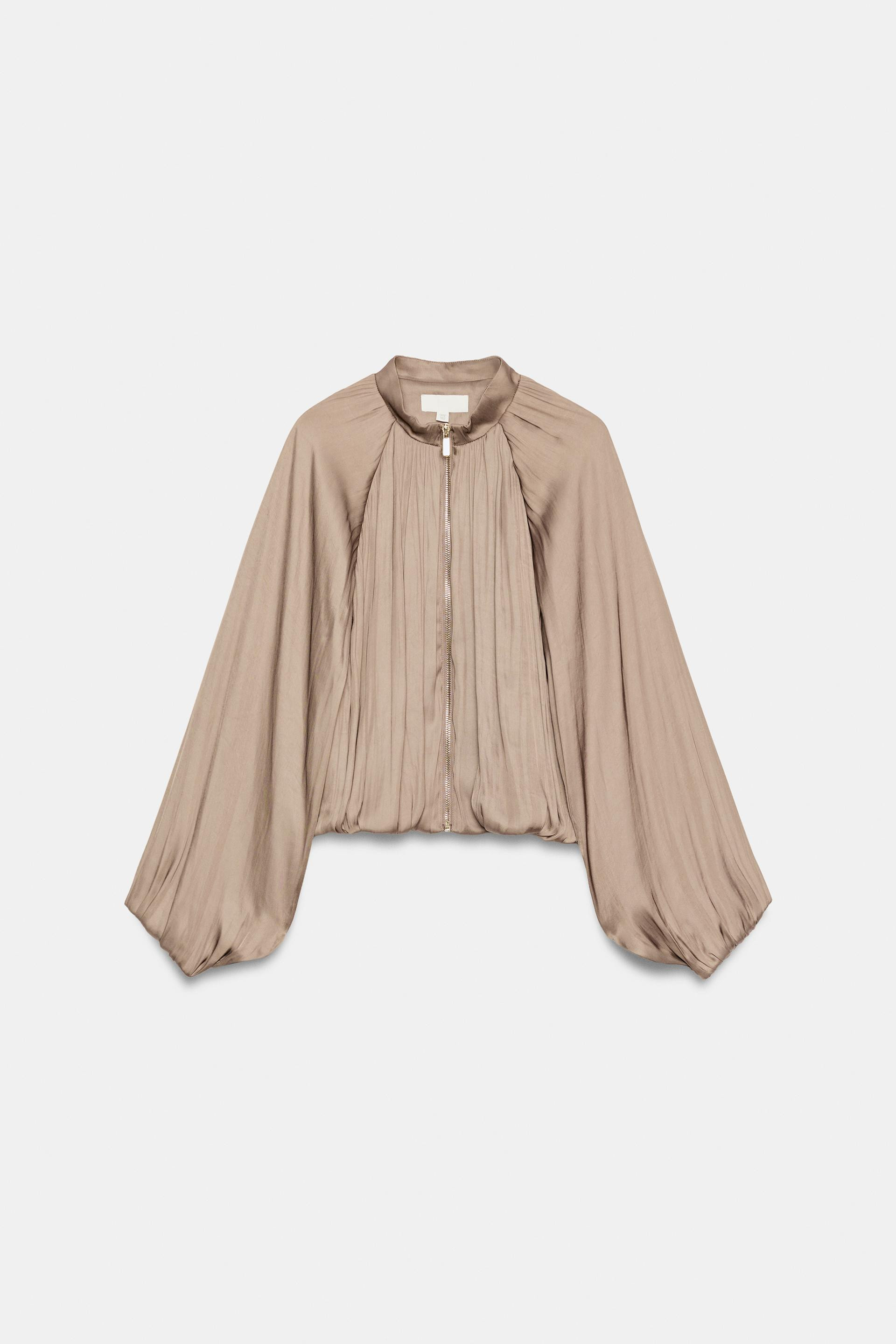 Zara - Satin Effect Bomber Jacket - Black - Xl - Woman | Zara US