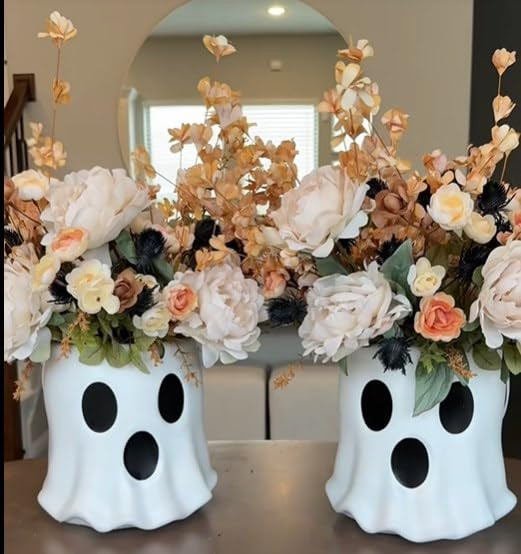Ghost Bucket, Ghost Vase, Halloween Ghost Planter, Display Stand Decor for Indoor Outdoor Home Of... | Amazon (US)