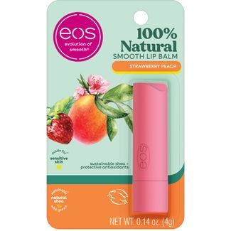 eos 100% Natural Lip Balm Stick - Strawberry Peach - 0.14oz | Target