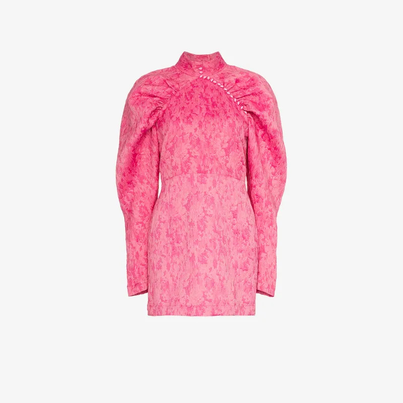 Rotate Voluminous Sleeve Jacquard Mini Dress | Browns Fashion