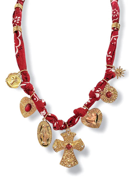 Miss You More Burgundy Scarf Charm Necklace | The Willow Tree