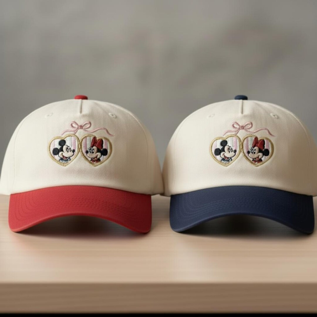 Embroidered Disney Locket Coquette Baseball With Pink Bow, Mickey Minnie Valentine Baseball, Roma... | Etsy (US)