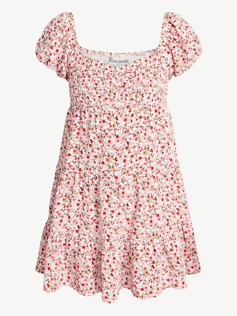 No Boundaries Bubble Sleeve Babydoll Dress, Women’s XXS-XXL | Walmart (US)