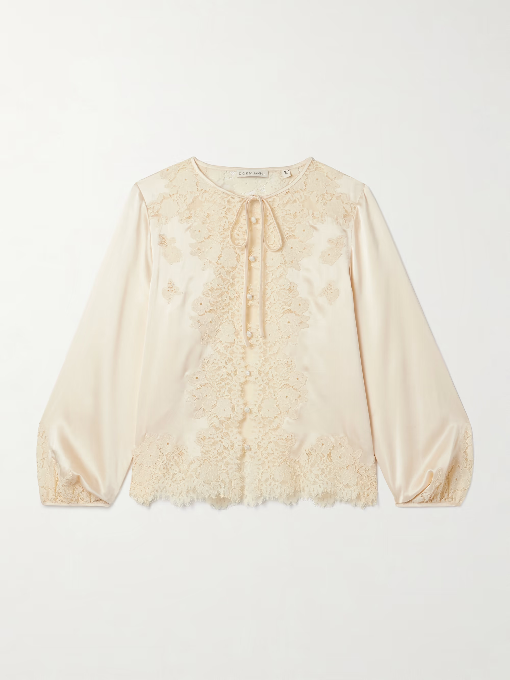 Lucine lace-trimmed silk-satin blouse | NET-A-PORTER (UK & EU)