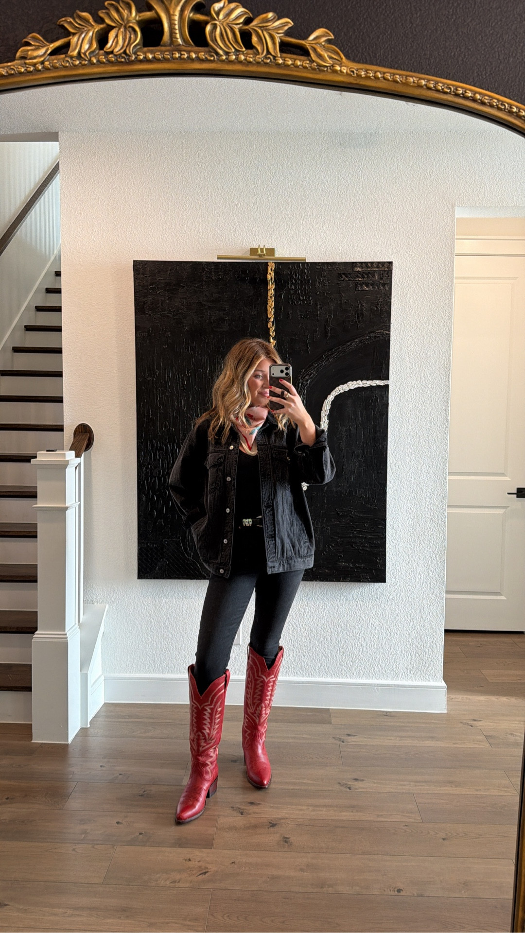 Valentine’s Date Night Outfit - wearing my new boots Shane got me from @Tecovas 

Tank is a medium. Jeans are a 6. Jacket is old so I linked some similar. 

#LTKootd #LTKValentine