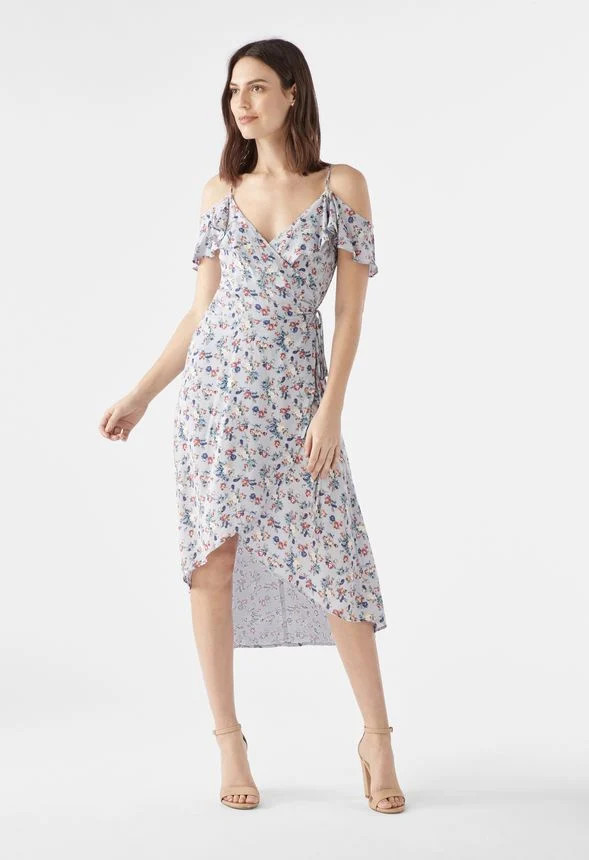 Cold Shoulder Wrap Dress | JustFab