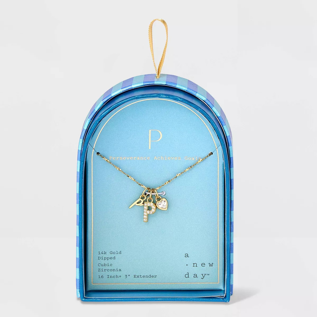 14K Gold Dipped Charm Initial Pendant Necklace - A New Day™ Gold | Target